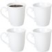 Gerimport Koffie / thee mok - sierlijk - 4x stuks - wit - 310 ml - mokken - keramiek