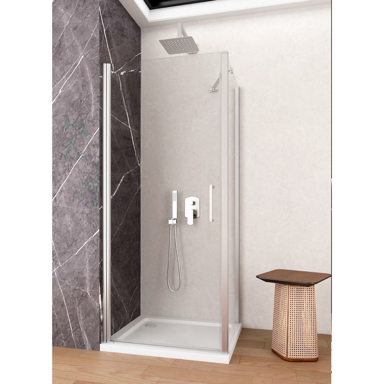 Lacus Douchecabine lacus giglio evo 1 klapdeur helder glas chroom (alle maten)