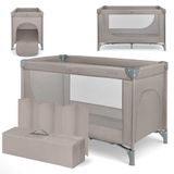 KikkaBoo Campingbed SO GIFTED 2026, reiswieg 120 x 60 cm, tot 15 kg, opvouwbaar, draagbaar en compact, draagtas, donkerbeige