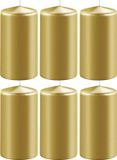 Enlightening Candles 6x Metallic gouden cilinderkaarsen/stompkaarsen 6 x 10 cm 36 branduren