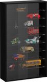 VDD Vitrinekast staand of hangend - Wandvitrine - Glazen kast - Schuifdeuren - 60 x 105 x 20 cm - Zwart