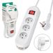 Hama Stekkerdoos 3-voudig met schakelaar, muurbevestiging, 3 m, wit