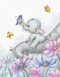 Luca-S BORDUURPAKKET ELEPHANT WITH BUTTERFLY - LUCA-S (B1183) - telpatroon om te borduren