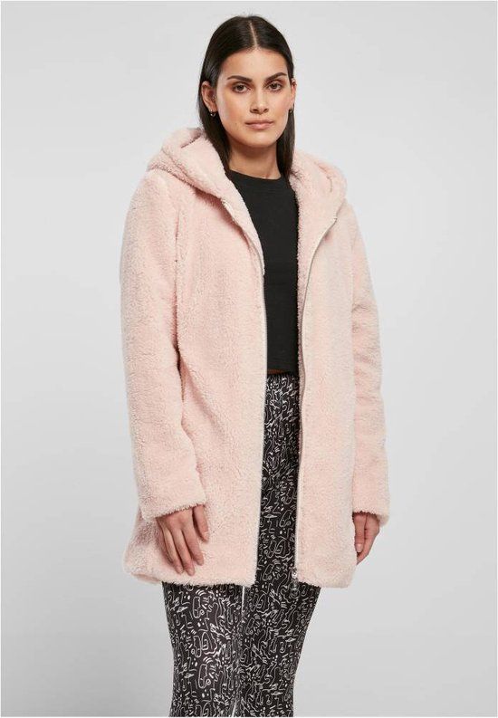 Urban Classics Sherpa Jacket - Women - L - Pink - Long Sleeve - Casual