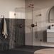 Brauer Void - Carving Douchecabine met Draaideur - Helder Glas - 90x120x200 cm - incl. Glascoating - PVD Koper Geborsteld