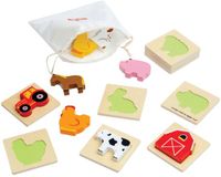 Bigjigs puzzle en bois ferme - 10 pièces
