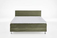 Atlantic Home Collection Boksbed inclusief rooster en binnenveringmatras, hout, olijfgroen, 180 x 200 cm