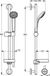 Ideal Standard Idealrain glijstangset 90cm met handdouche 80mm 1 stand chroom