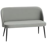 HOMCOM Sofa 2-Sitzer kleine Couch 127 cm Polstersofa mit Samtoptik, geschwungene Rückenlehne, modernes Loungesofa für Wohnzimmer, Schlafzimmer, kleine Räume, Grau