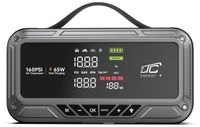 LTC- Jumpstarter, 12.000 mAh, met compressor, zaklamp en powerbank, LCD-display, vermogen 65 W, inclusief kabels en opberghoes, LXJS120