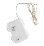 Rayher 69253159 Mini-led-lichtketting voor binnen en buiten, flexibel, buigzaam, werkt op batterijen, lengte 235 cm, 40 ledlampjes, warmwit licht