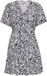 ONLY Jurk ONLJENNIE Kort Zebraprint Viscose V-hals Zwart