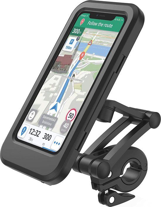 RealPower TourProtect Universele Telefoonhouder - Fiets, Motor & Bromfiets - Tot 6.7 inch - Zwart