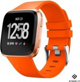 Strap-it Fitbit Versa / Versa 2 silicone band - oranje - Maat: L