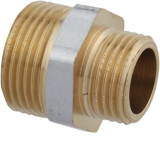 KIRCHHOFF MS Dubbele Reduceernippel - Chroom - 1/2"BU x 3/8"BU