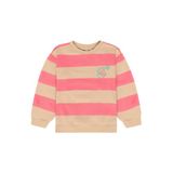 Daily7 rechtvallende gestreepte sweater met backprint - zand