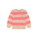 Daily7 rechtvallende gestreepte sweater met backprint - zand