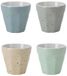 Excellent Houseware Koffiekopjes - beker set - 8x stuks - porselein - 90 ml - gekleurd