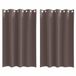 vidaXL Blackout Gordijnen met Ringen 2 st Donkerbruin 175 x 140 cm