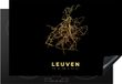 Merkloos KitchenYeah® Inductie beschermer 77x51 cm - Leuven – België – Stadskaart - Goud - Inductiebeschermer
