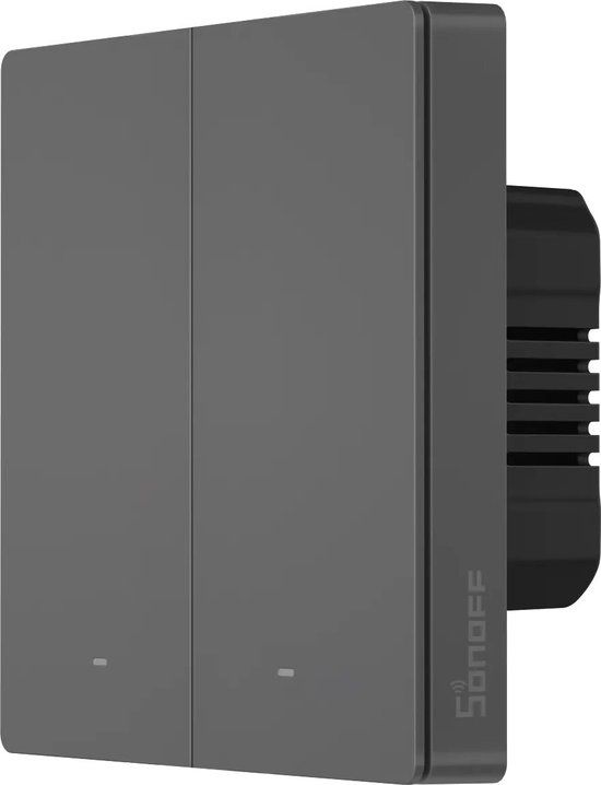 Sonoff SwitchMan Smart Wall Switch - M5 - 2 Kanaal - Mat Grijs - Draadloze Schakelaar - Smarthome