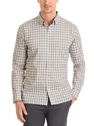 Van Heusen Men's Classic Fit Never Tuck Stretch Plaid Shirt - Chinchilla Plaid - Large