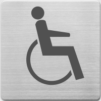 Alco bordje gehandicaptentoilet RVS 9 x 9 cm