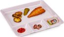 Plasticforte Vakjesborden - 1x stuks - roze - gourmetbord - 4-vaks - kunststof - 26 x 24 cm - fonduebord