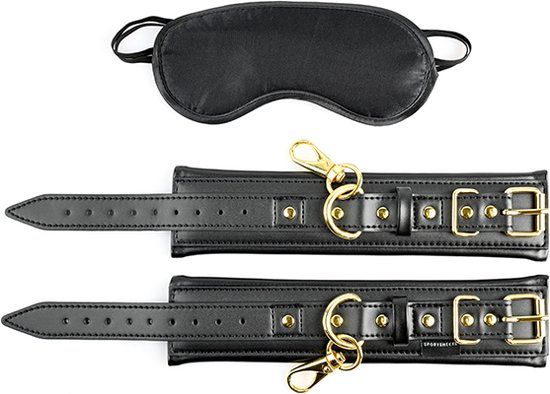 Sportsheets - Boeien en Blinddoek Set Special Edition - Zwart
