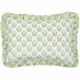furn. Krissa Blok Bedrukt Fluwelen Kussenhoes - Groen - 40x60cm