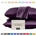 Elegant Comfort Set van 2 luxe zijdeachtige satijnen kussenslopen voor gezondere huid en haar, verborgen en mooi verpakte ritssluiting, kingsize bed, paars