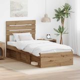 Maison Exclusive - Cadre de lit, chêne artisanal, 90 x 190 cm, pin massif