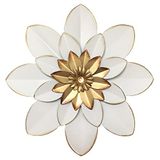 Metalen bloem muurkunst decor, 9,5 inch rustiek modern bloemensculptuur, noodlijdende ijzeren muur opknoping woondecoratie accent kunstwerken voor binnen keuken slaapkamer woonkamer kantoor buiten