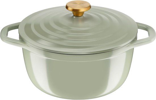 Tefal 24 cm gegoten aluminium braadpan, lichtgroen