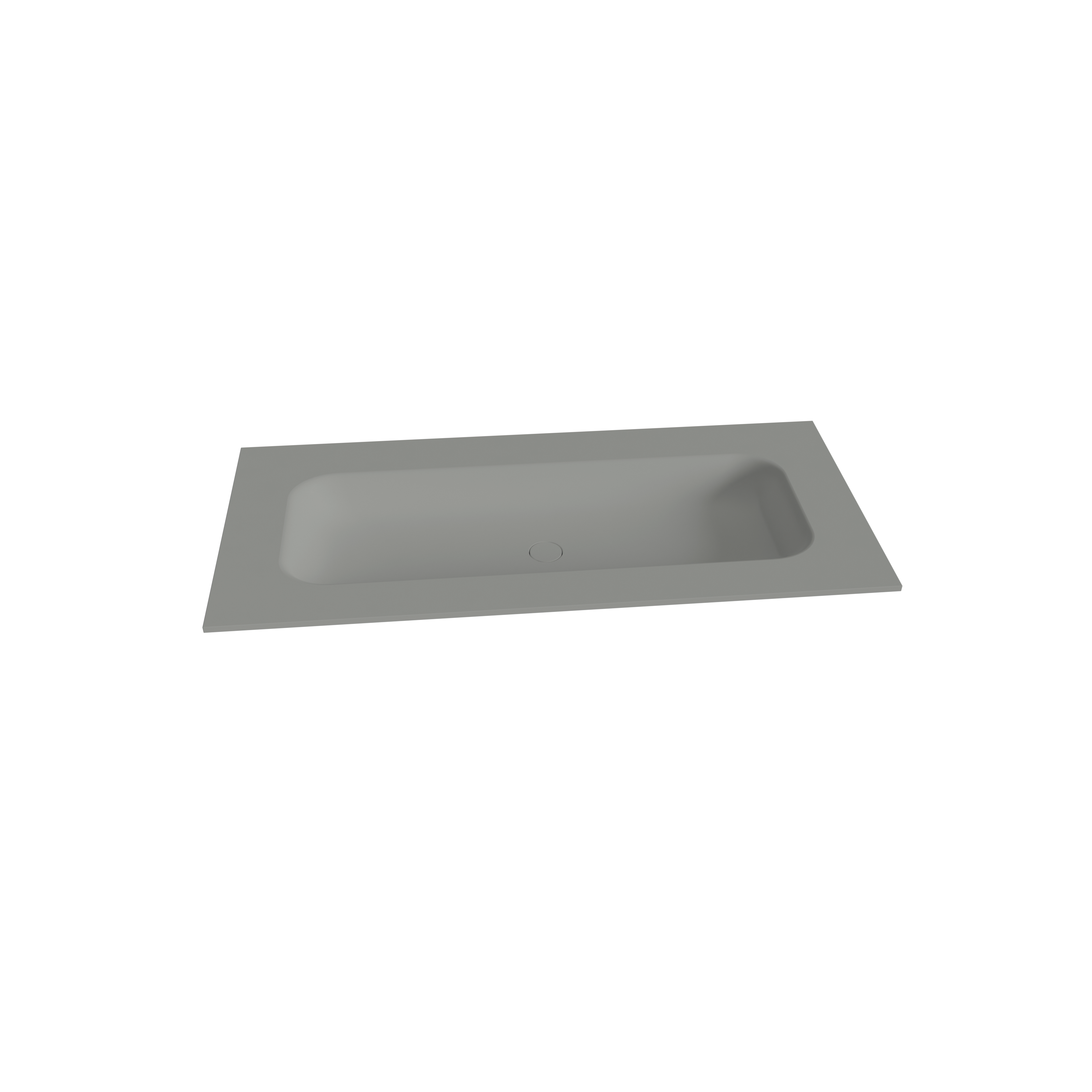 Balmani Balmani Tablo Arcato enkele wastafel voor 2 kraangaten met afvoerplug mat steengrijze Solid Surface 120 x 55 cm