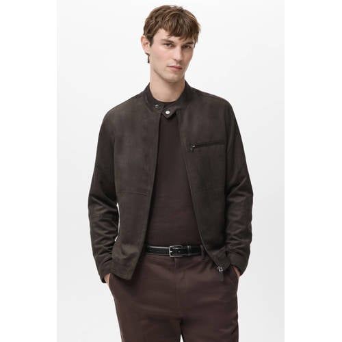 Mango Man bruin suède bikerjack