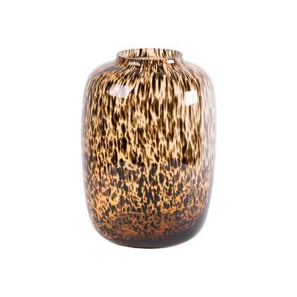 Vase the World Artic Cheetah Vaas - Bruin/Zwart - Glas