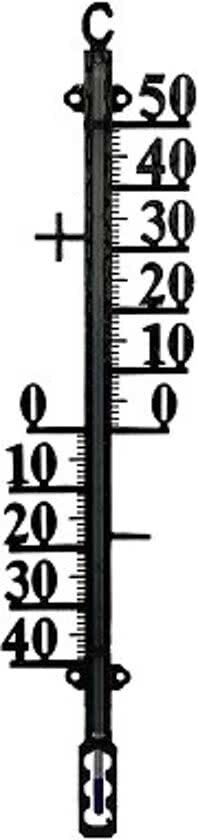 Talen Tools buitenthermometer metaal zwart 38 cm