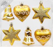 Inge-glas Inge's Christmas Decor Gmbh Christmas goods kersthangers - 6x - figuurtjes - goud - 9 cm