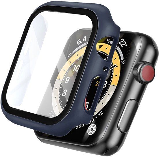 imoshion Ploonk B.V. Screenprotector - Geschikt voor Apple Watch 4 / 5 / 6 / SE - 44 mm - Full Cover Hard Case - Donkerblauw
