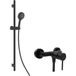 Kielle Oudee - Set De Douche Avec Mitigeur, Barre, Flexible Et Pommeau De Douche Ecospare, Noir Mat 20602sn44