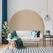 Ambiance Sticker Bed Hoofdeinde Sticker Boog Muurstickers | Groot Behang Halve Cirkel voor Woonkamer en Slaapkamer Decoratie | L 200 x H150 cm - Taupe