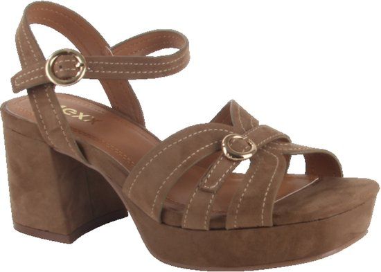 Mexx Dames Sandalen Beige Suède Blokhak 39