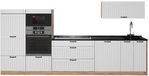 Vicco Complete keukeneenheid Fame-Line, Wit Landhuis/Goudkleurig Eiken, 340 cm, WB Antraciet