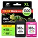 HP 302 XL cartouches d'encre pour HP 302XL, lot de 2, noir + couleur