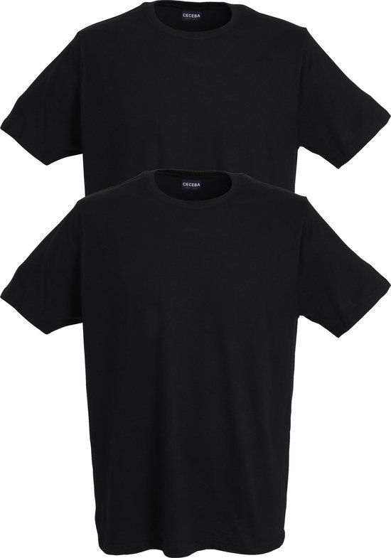 CECEBA Maverick American T-shirt (2-pack) - ronde hals - zwart - Maat 7XL