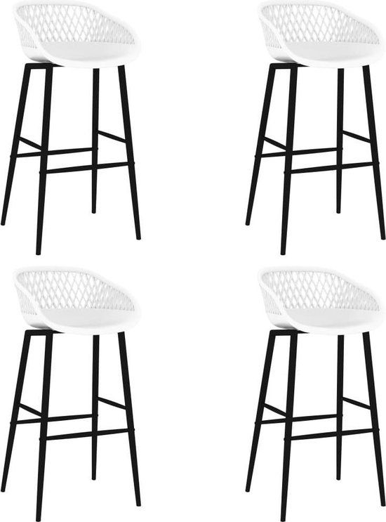 vidaXL Barstoelen 4 stuks wit