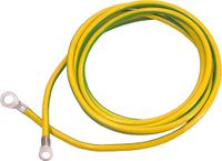AS-Schwabe 70869 Câble de terre, câble de terre avec 1 cosse à œillet A8/16 mm² et 1 cosse de terre A10/16 mm², idéal pour les croiseurs, pour usage commercial et chantier, fabriqué en Allemagne, jaune/vert