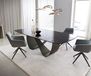 DELIFE Table à manger Edge Boot 240x120 Verre en relief noir fumé Design 3D Infinity Métal finition effet titane