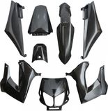 P2R Carrosseriekit voor Derbi 50 Senda motorfiets 1994-2010, 8 delen, zwart